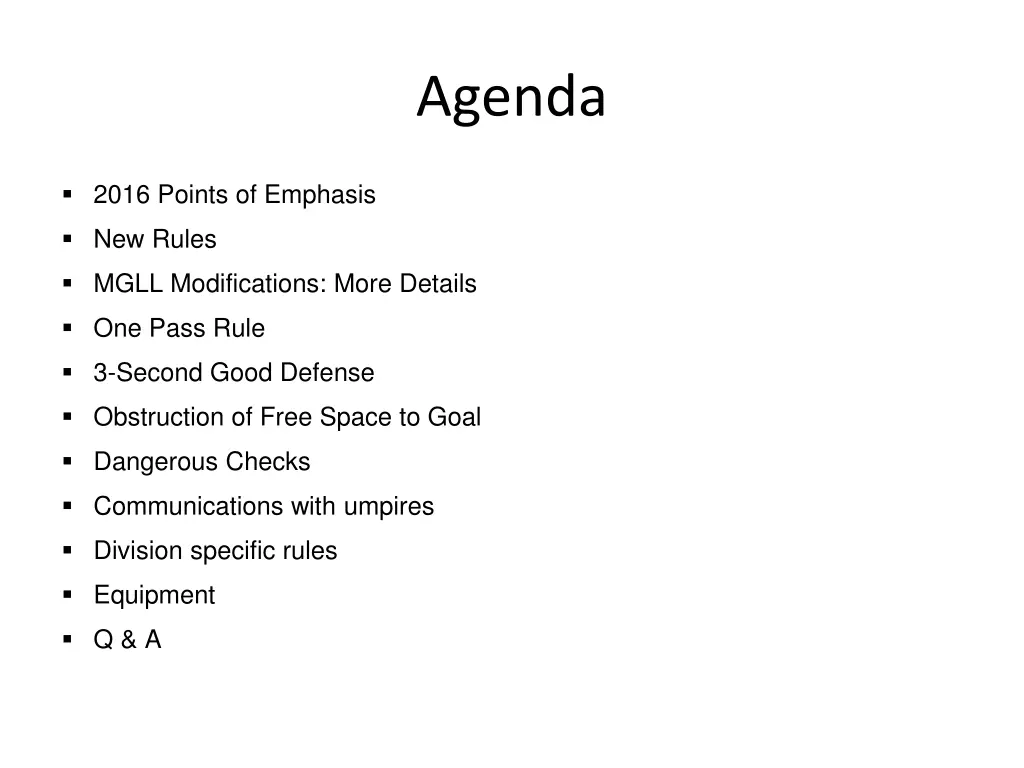 agenda