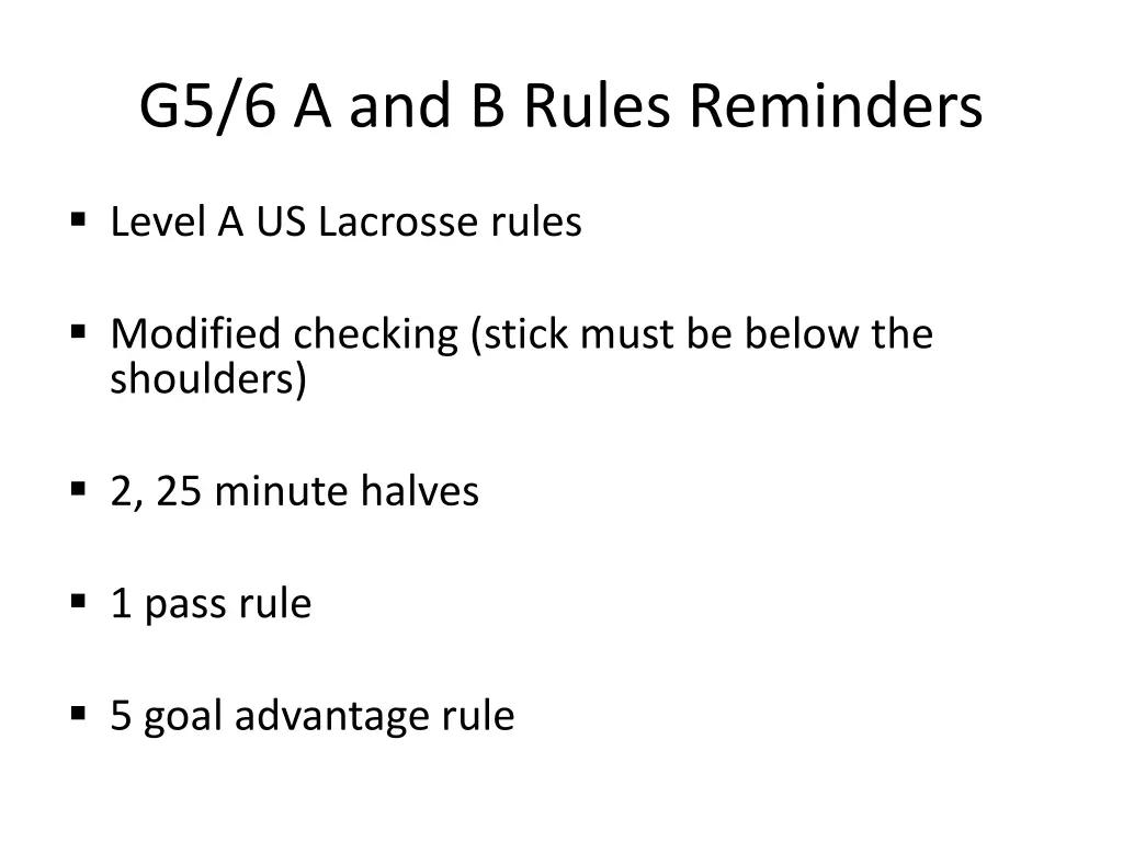 g5 6 a and b rules reminders
