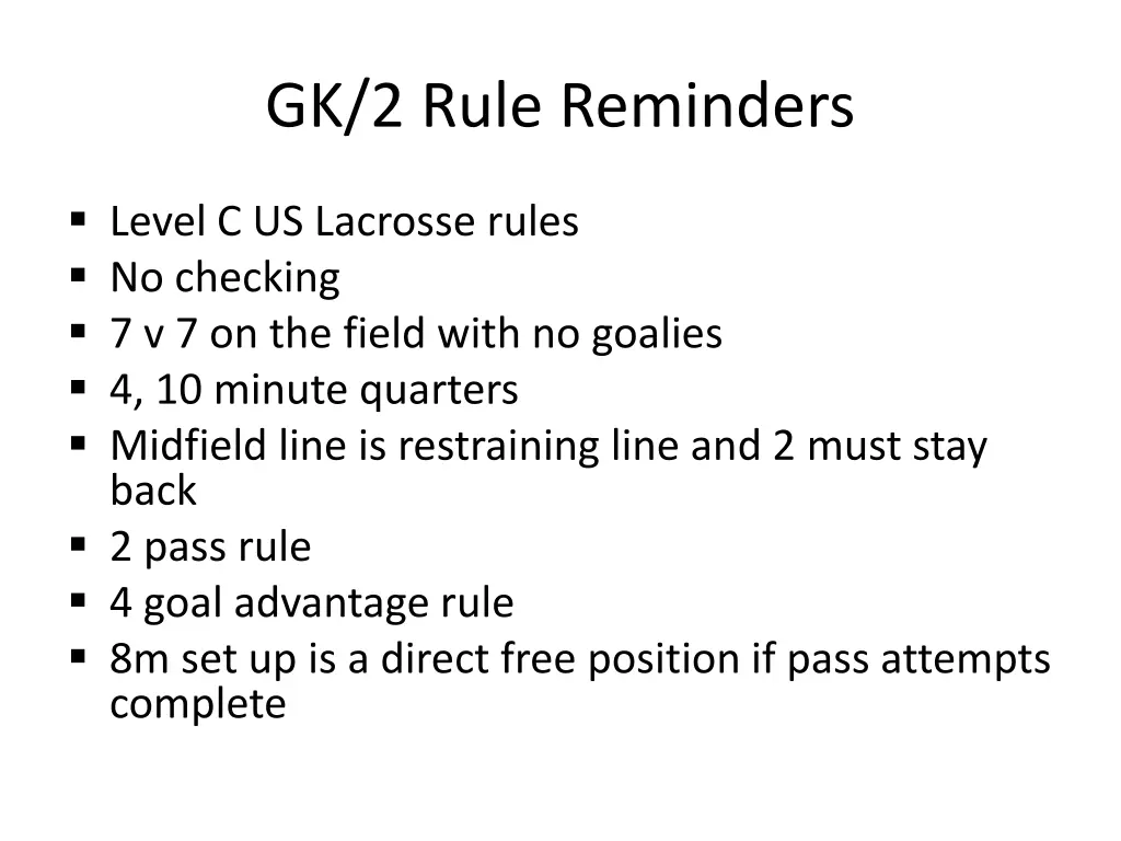 gk 2 rule reminders