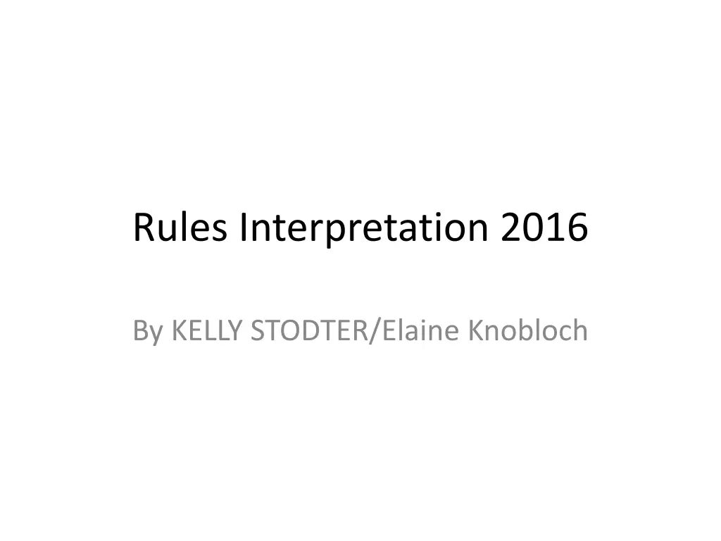 rules interpretation 2016