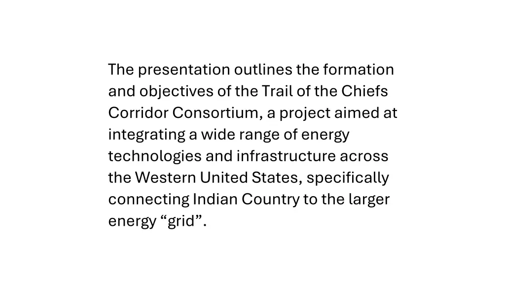 the presentation outlines the formation
