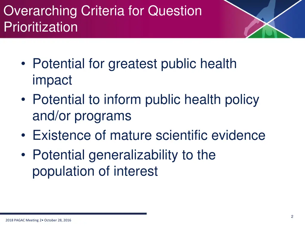 overarching criteria for question prioritization