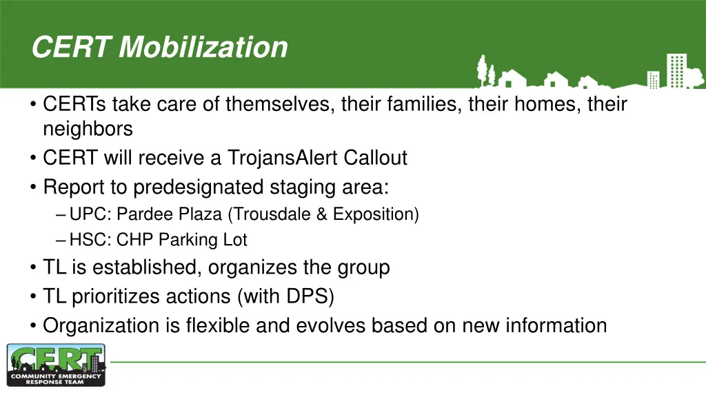 cert mobilization