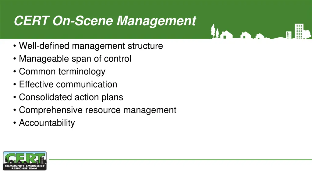 cert on scene management