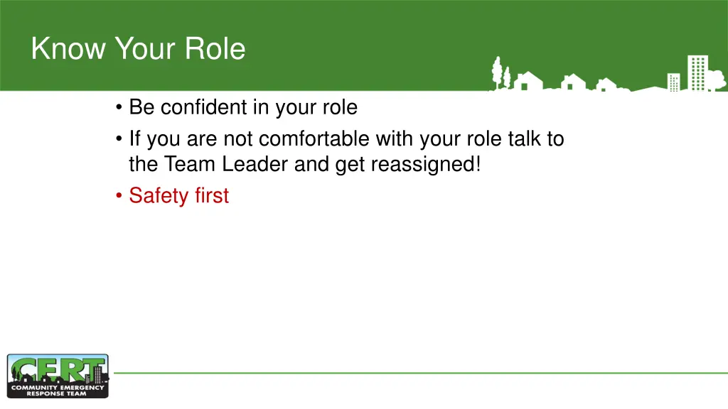 know your role