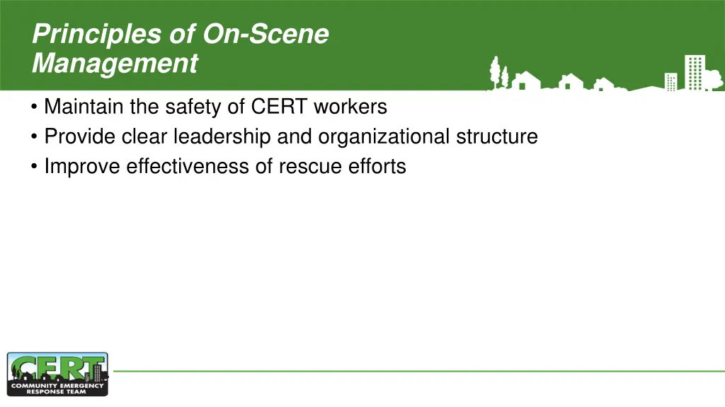 principles of on scene management
