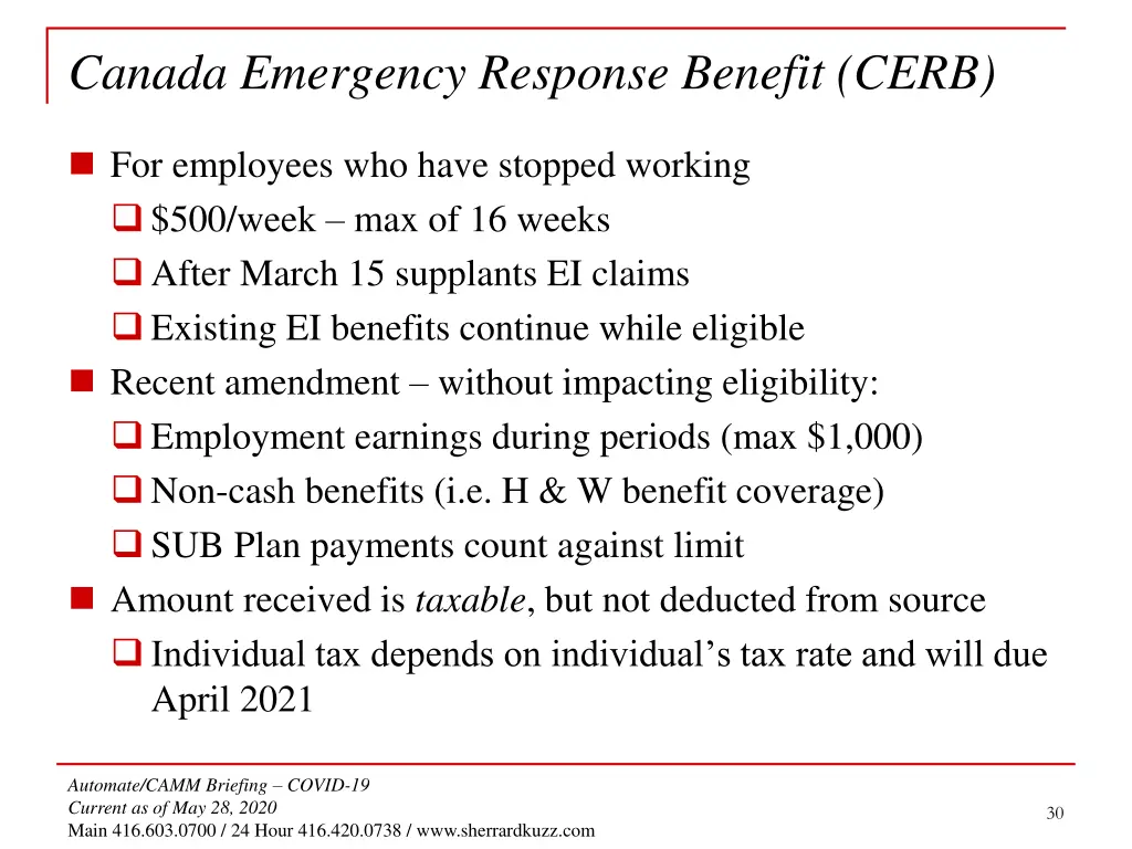 canada emergency response benefit cerb