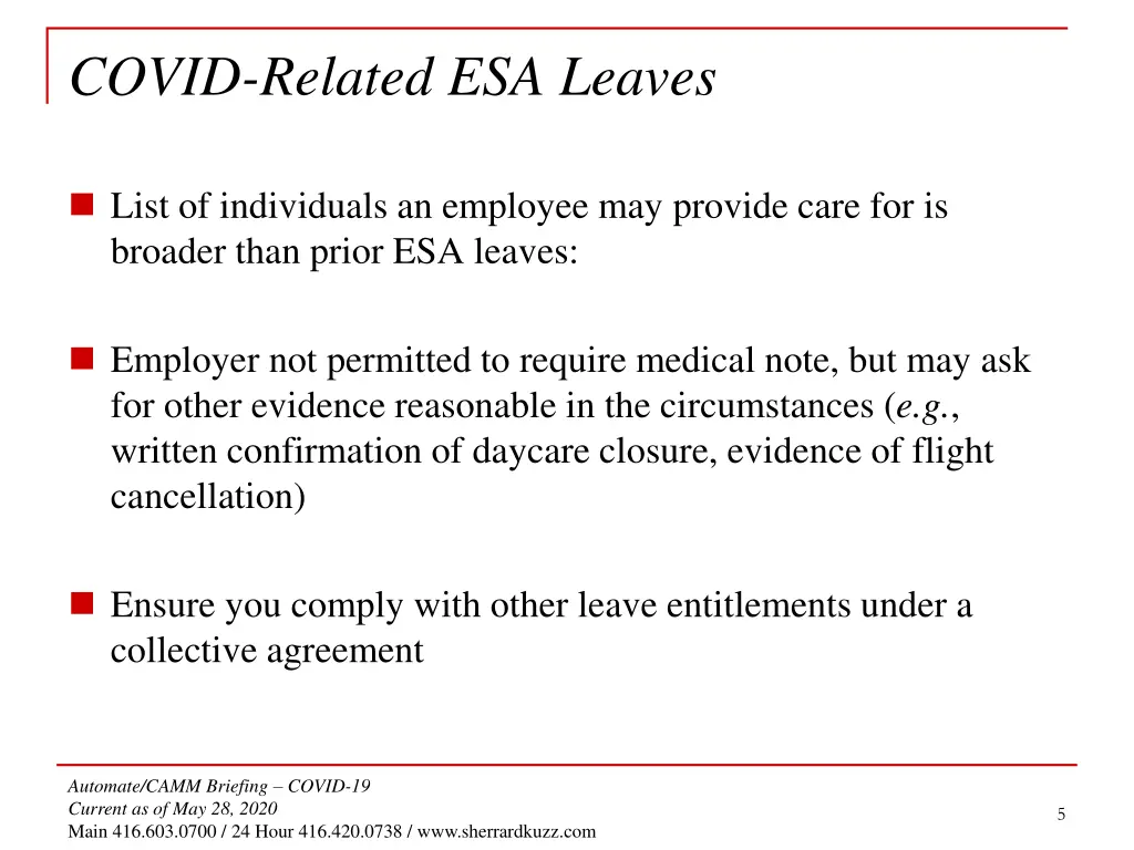 covid related esa leaves 2