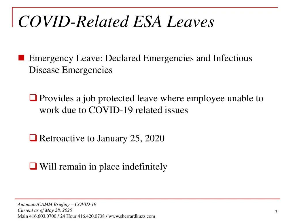 covid related esa leaves
