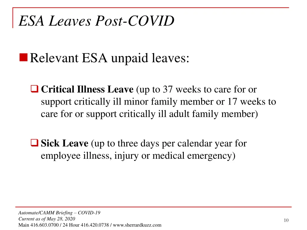 esa leaves post covid 1