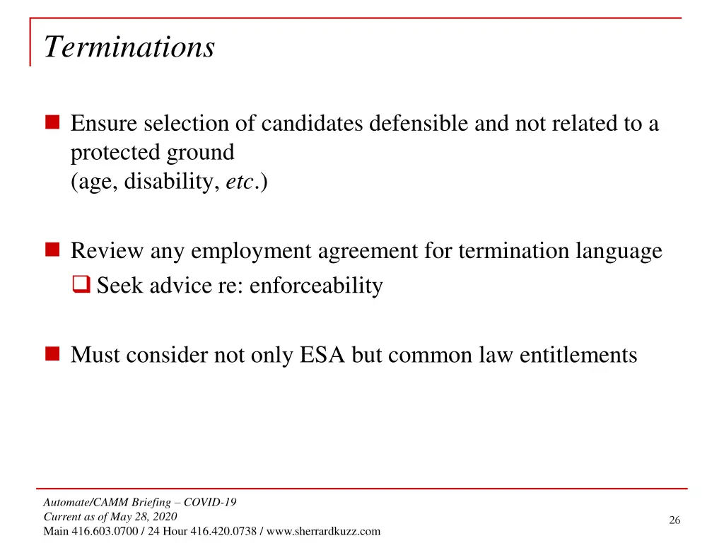 terminations