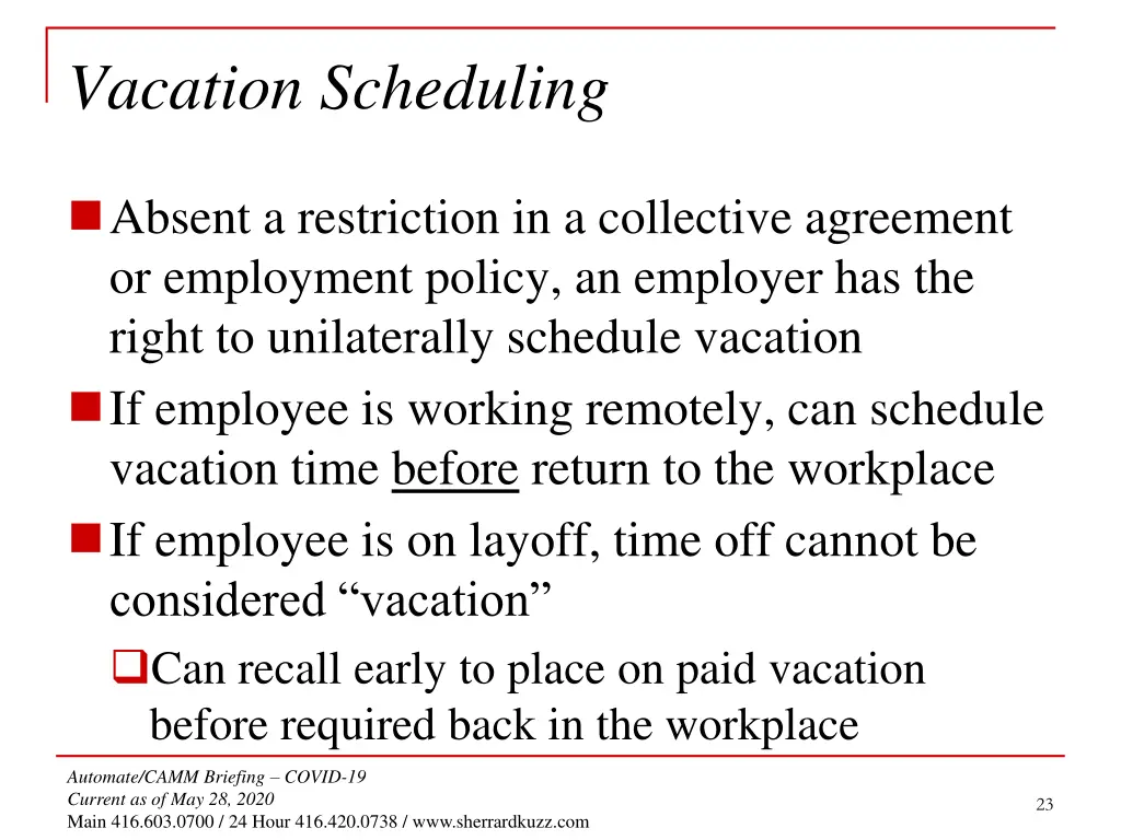 vacation scheduling 1