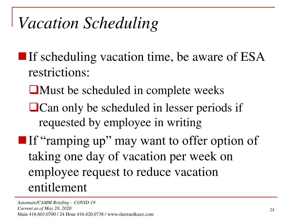 vacation scheduling 2