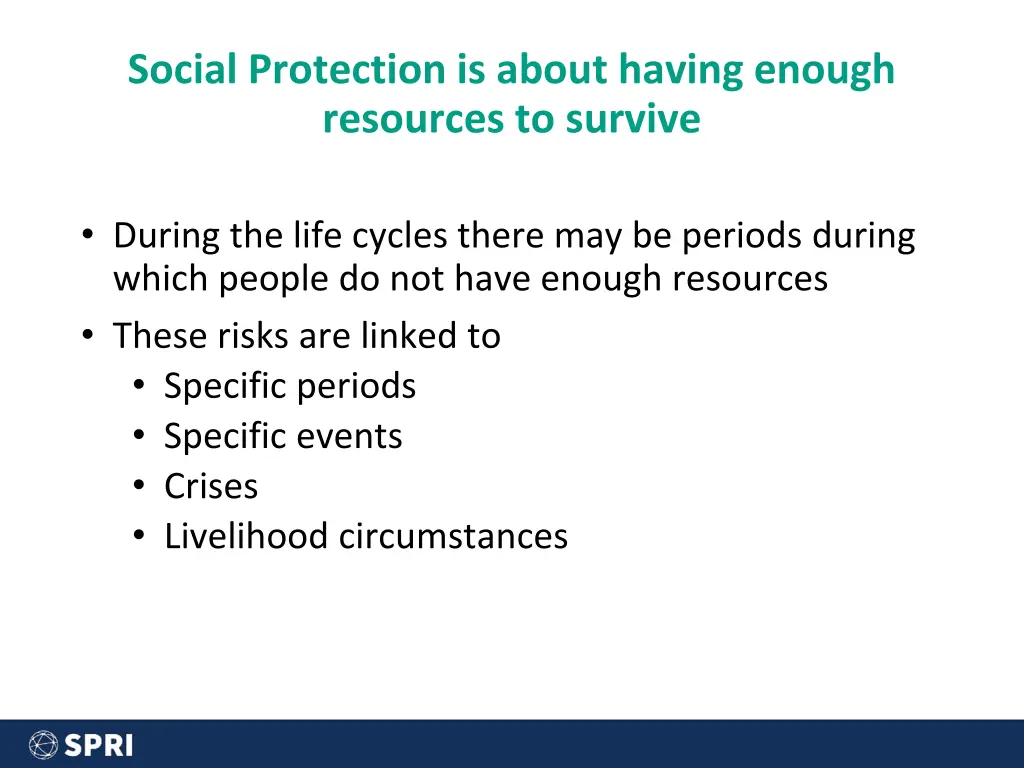 social protection is about having enough