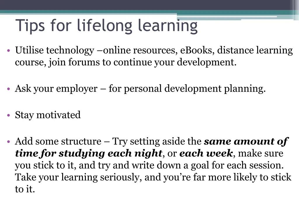 tips for lifelong learning