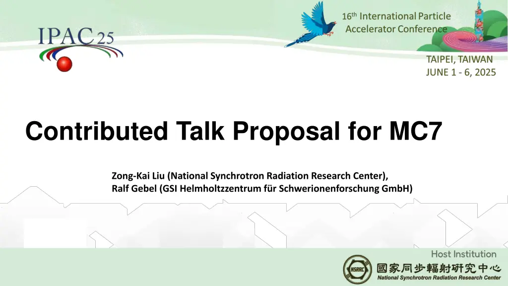 contributed talk proposal for mc7