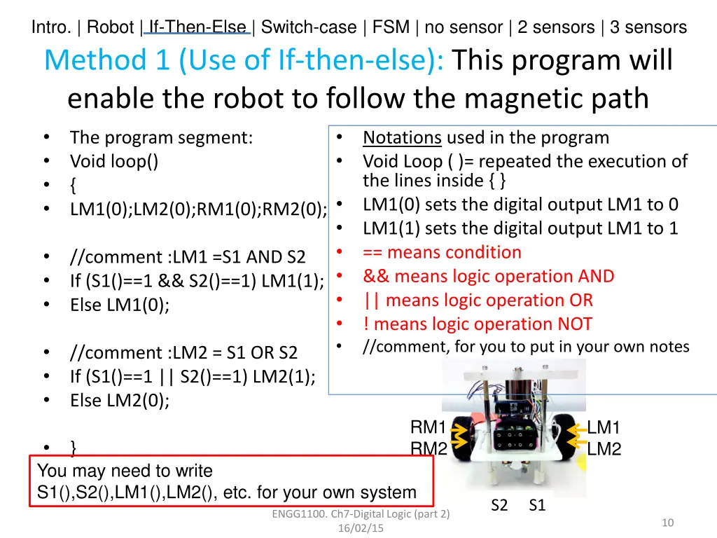 intro robot if then else switch case 8