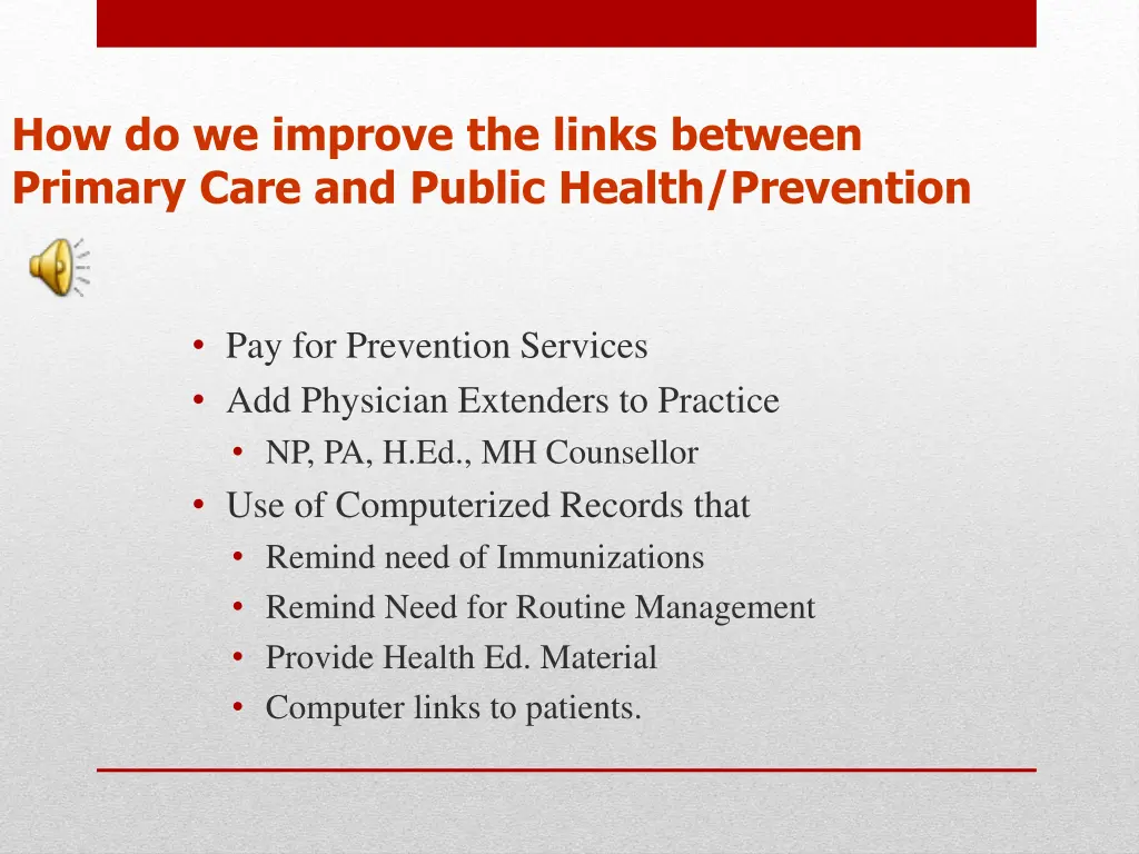 how do we improve the links between primary care
