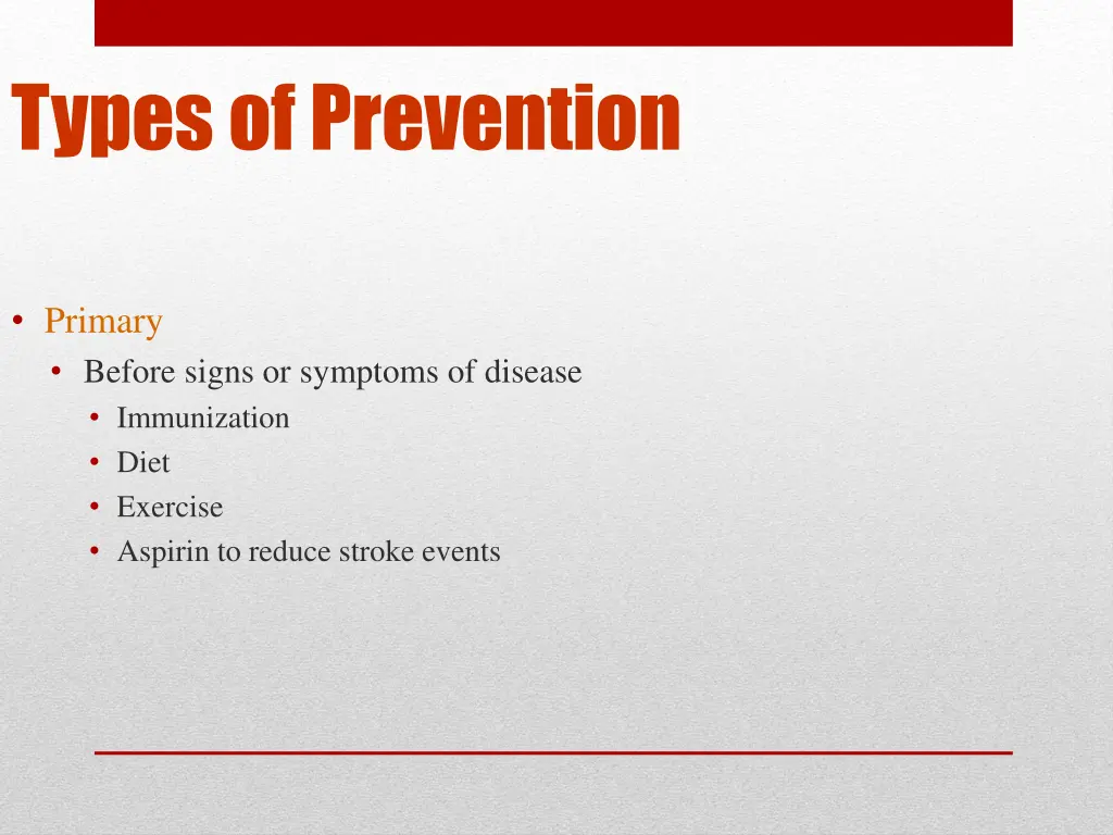 types of prevention