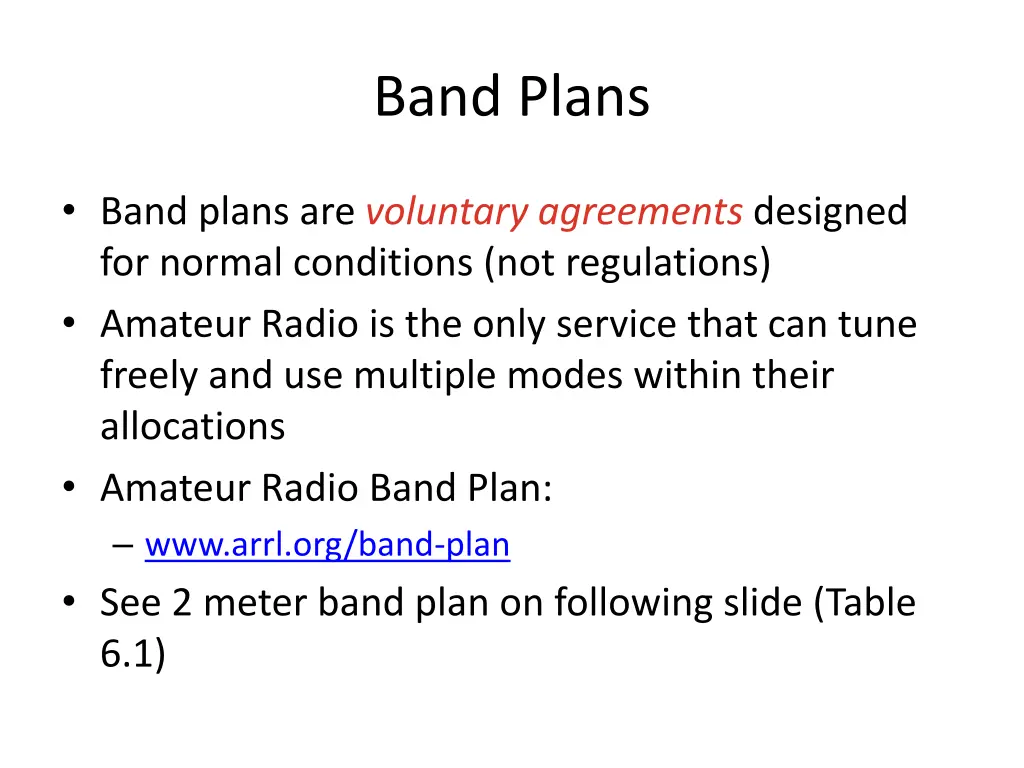 band plans