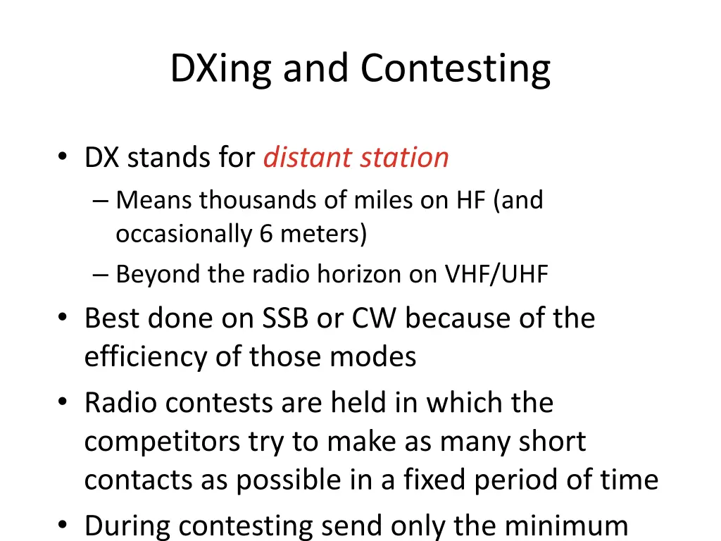 dxing and contesting