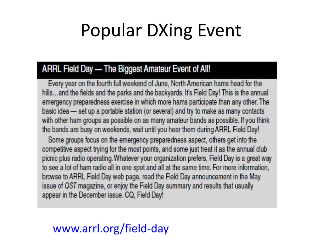 popular dxing event