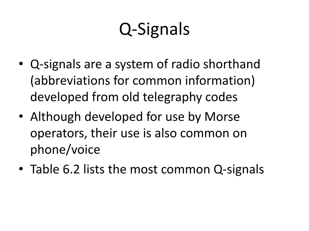 q signals
