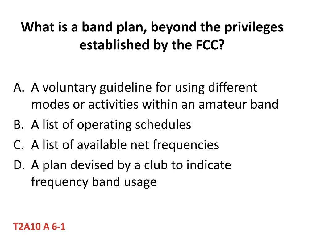 what is a band plan beyond the privileges