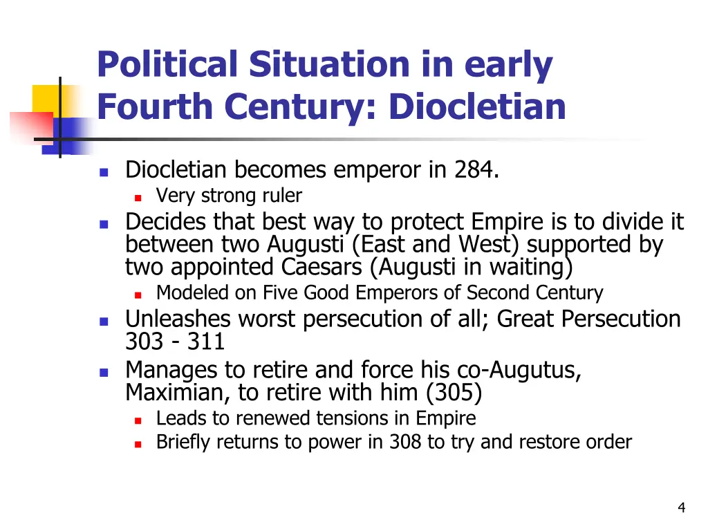 political situation in early fourth century