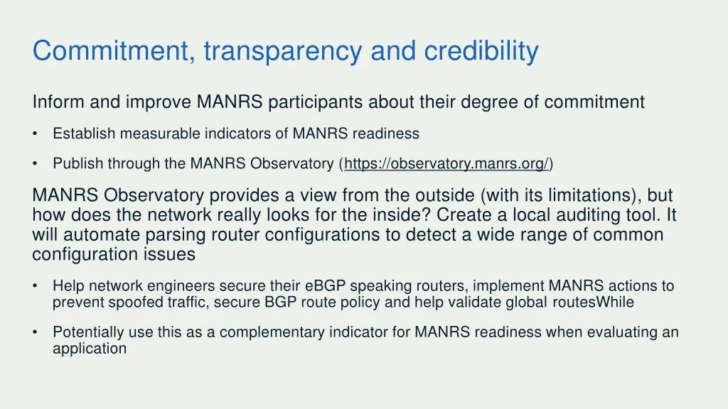 commitment transparency and credibility