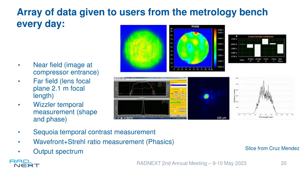 array of data given to users from the metrology