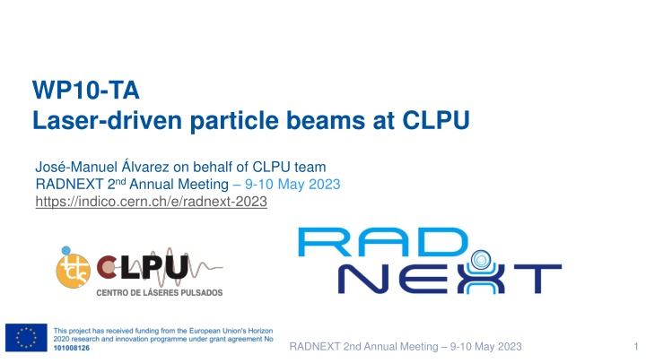 wp10 ta laser driven particle beams at clpu