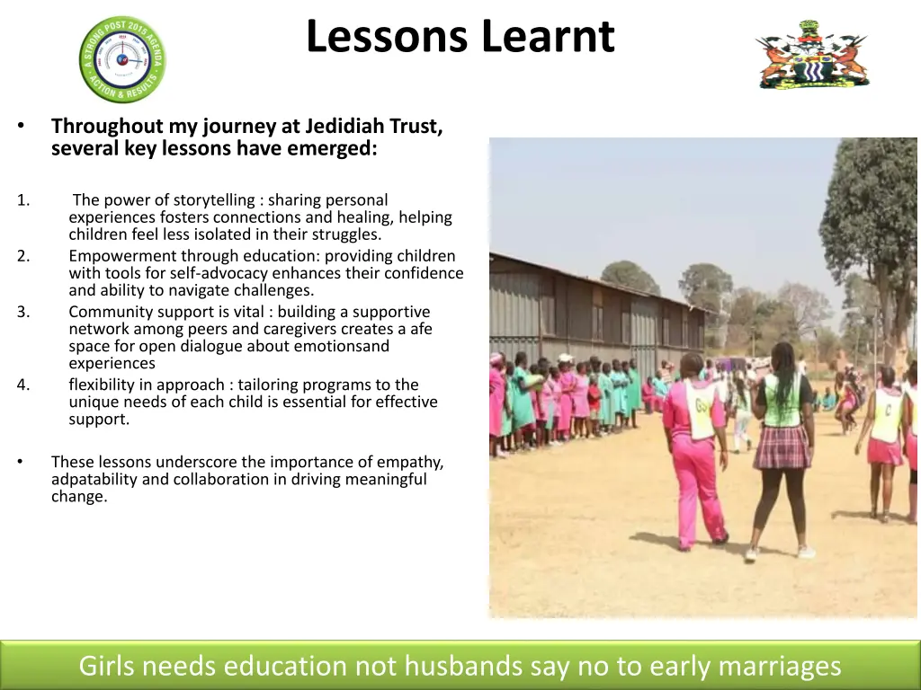 lessons learnt