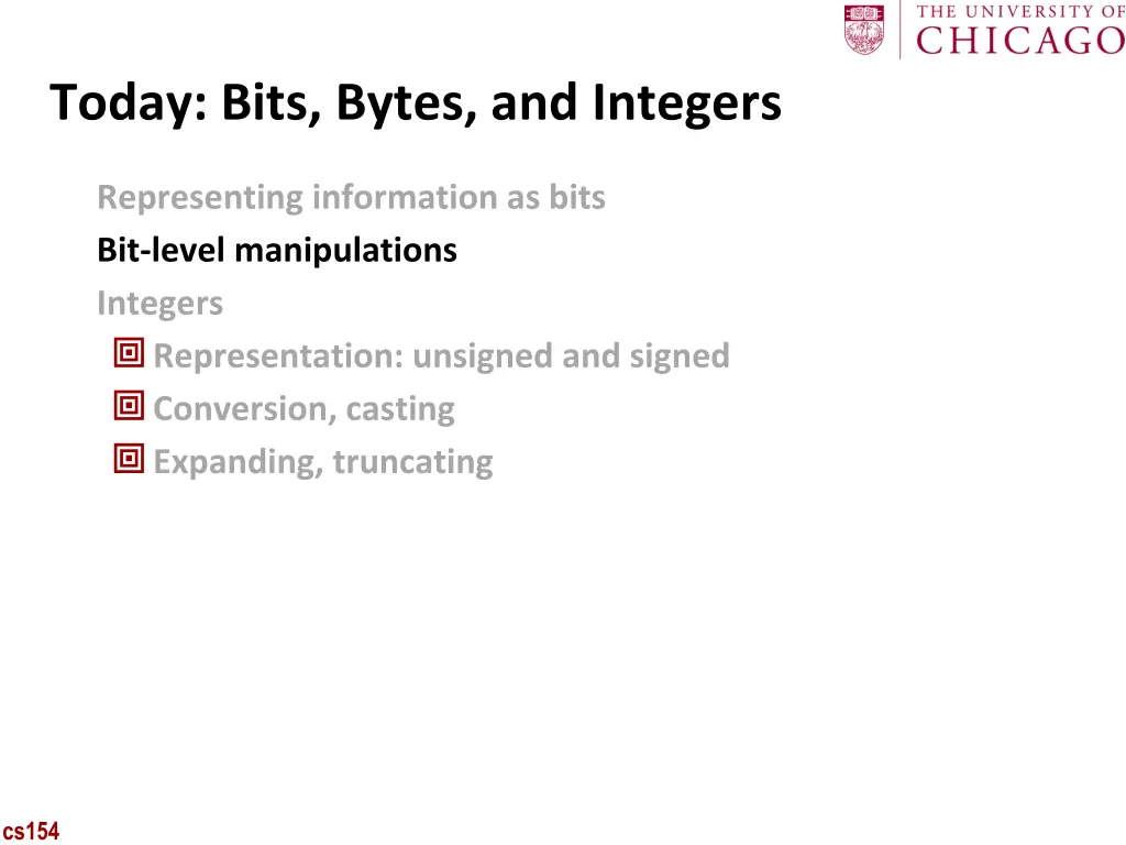 today bits bytes and integers 1