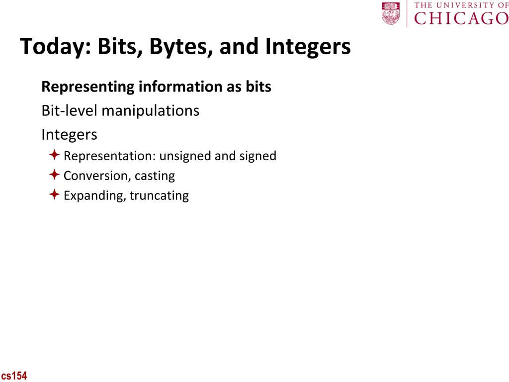 today bits bytes and integers