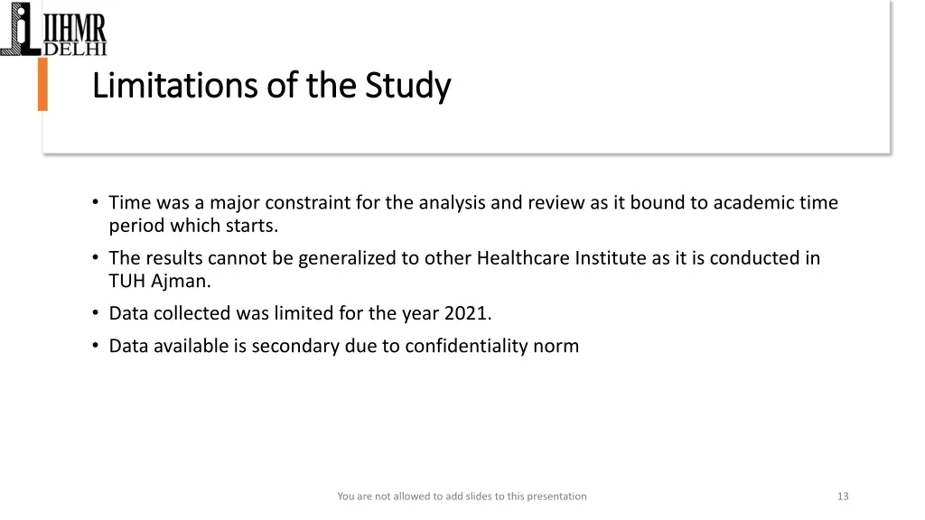 limitations of the study limitations of the study