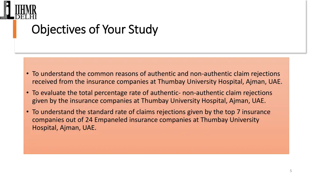 objectives of your study objectives of your study
