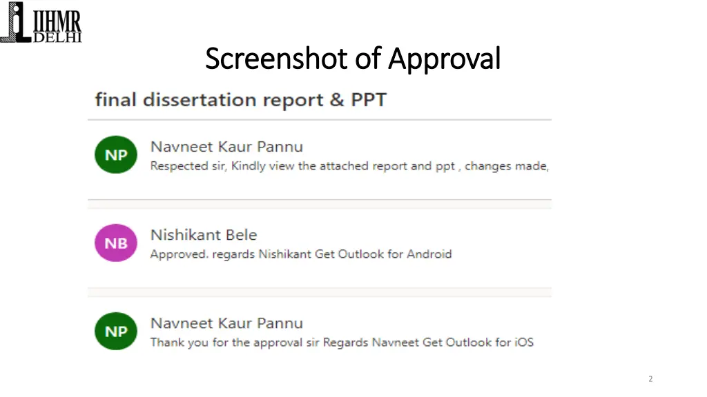 screenshot of approval screenshot of approval