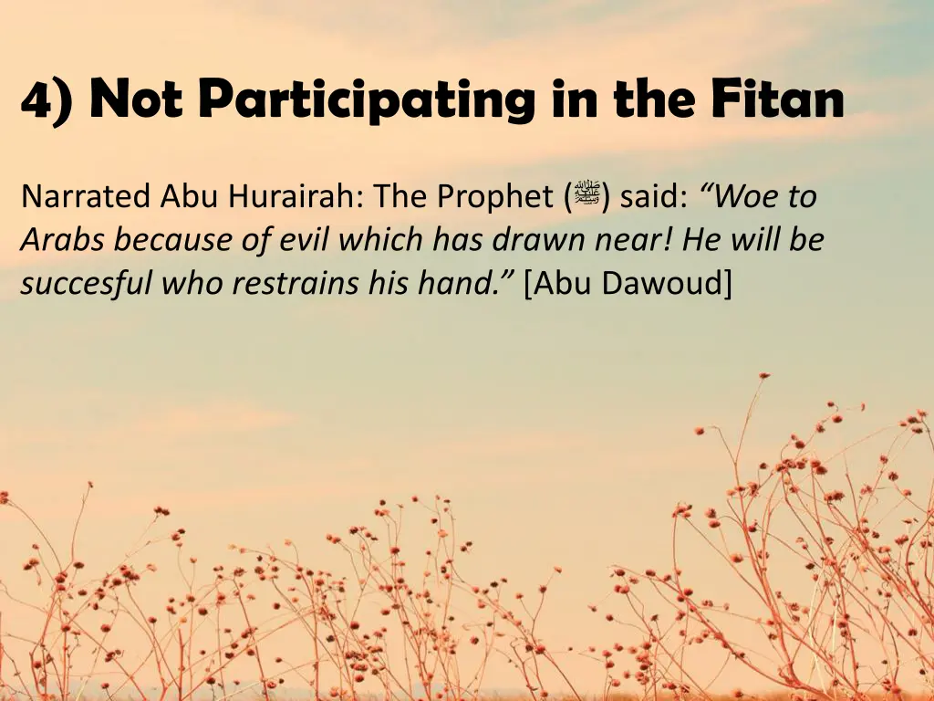 4 not participating in the fitan