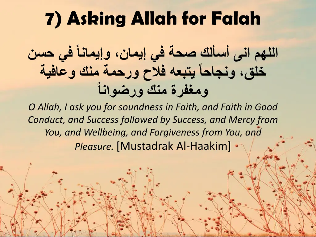 7 asking allah for falah