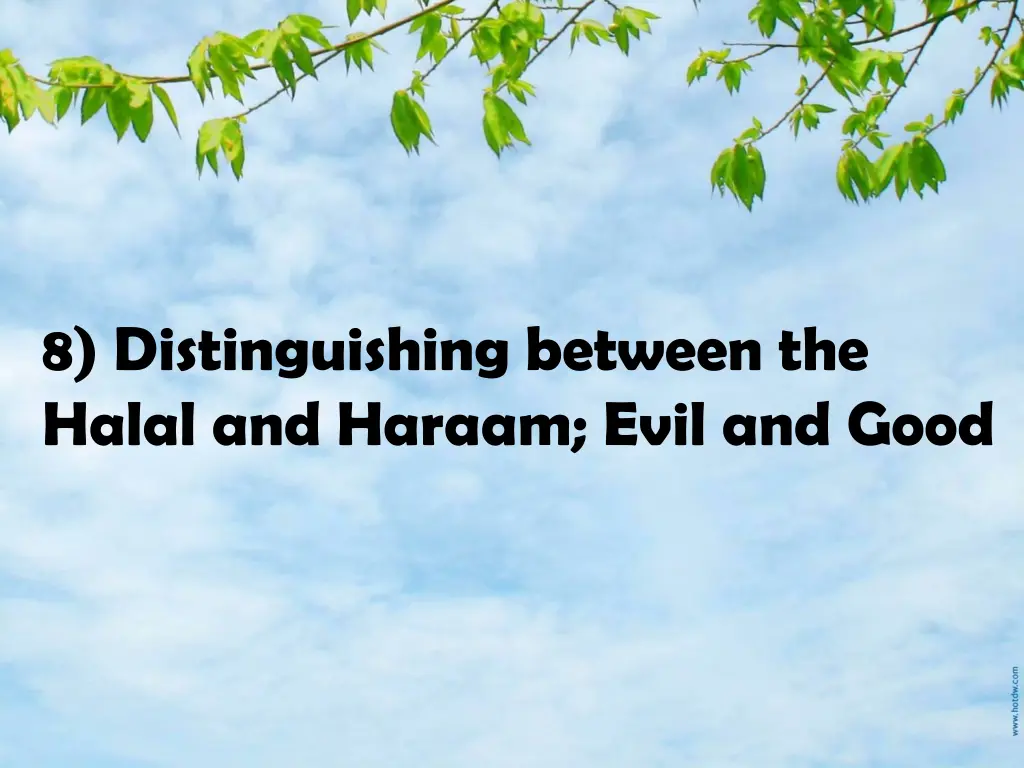 8 distinguishing between the halal and haraam