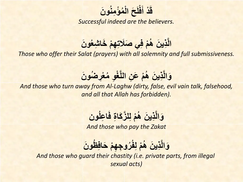 successful indeed are the believers