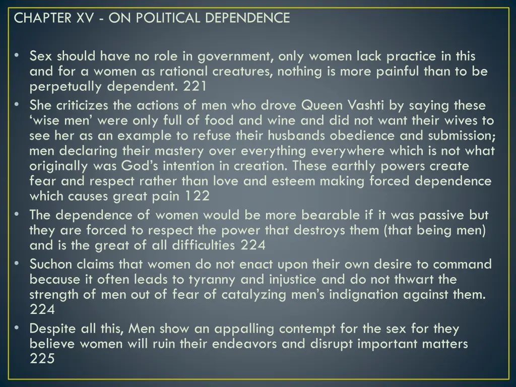 chapter xv on political dependence