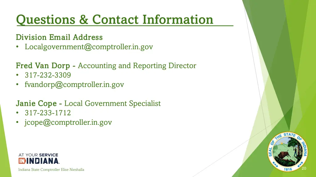 questions contact information
