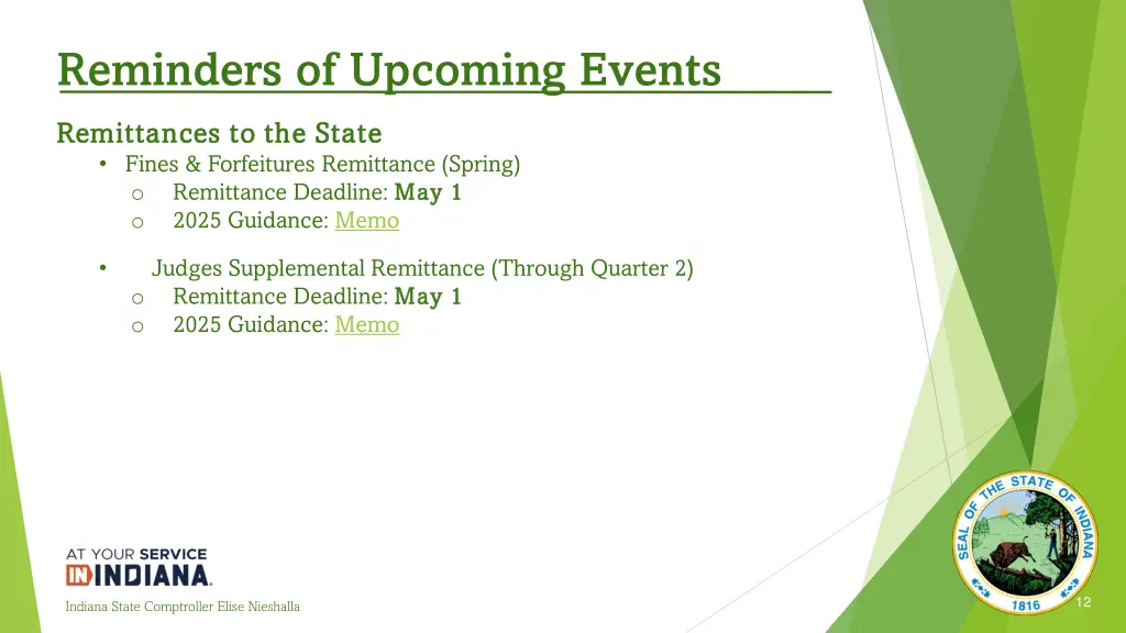 reminders of upcoming events