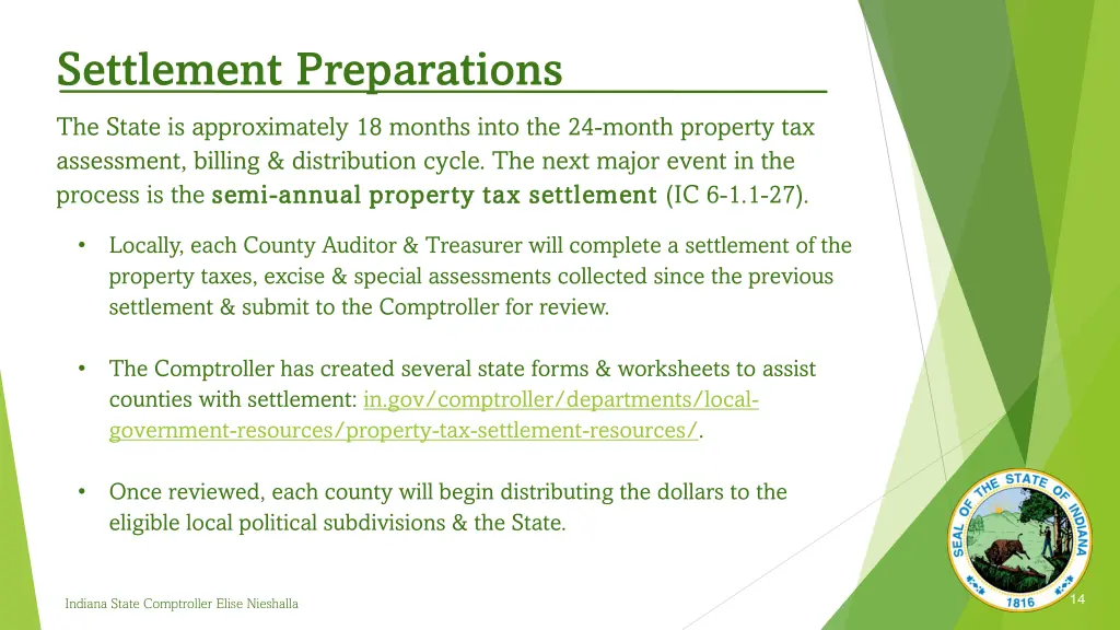 settlement preparations