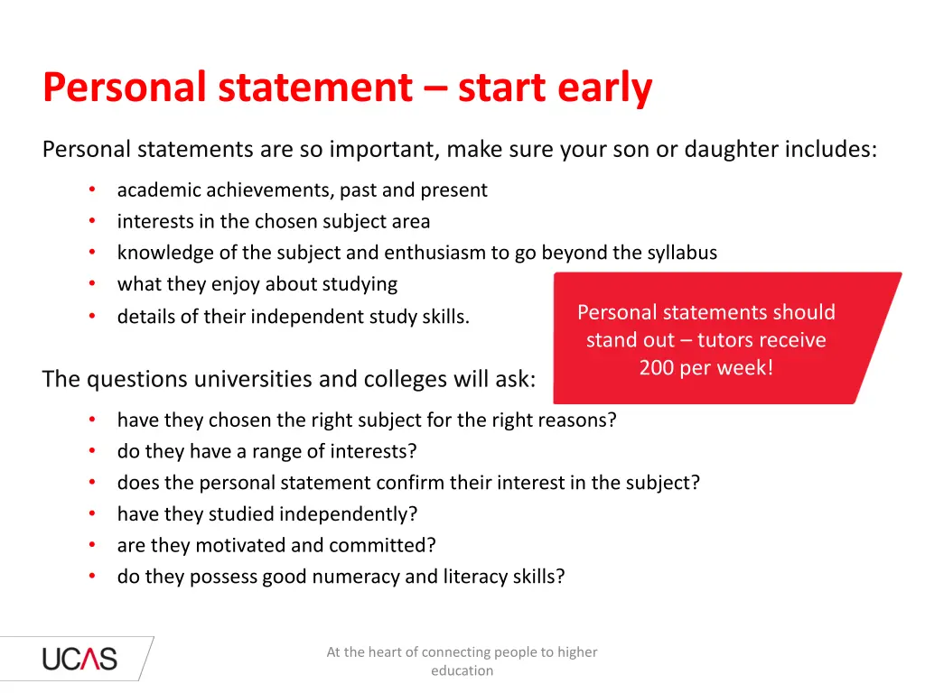 personal statement start early