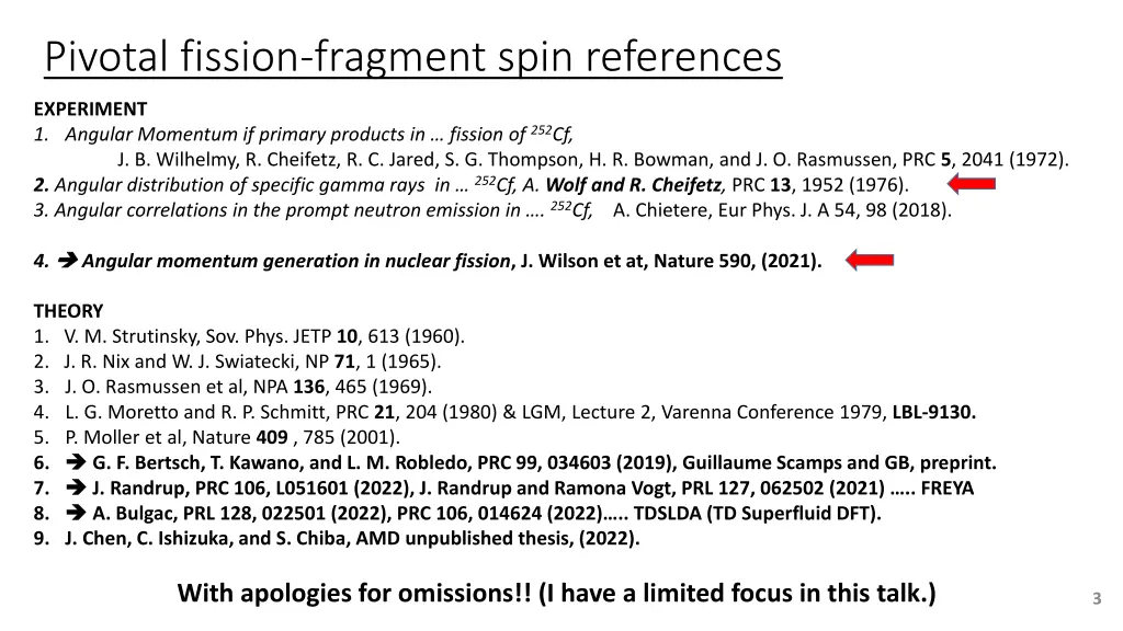 pivotal fission fragment spin references