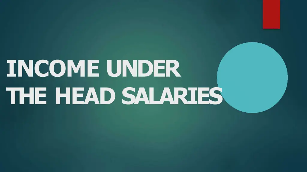 income under the head salaries