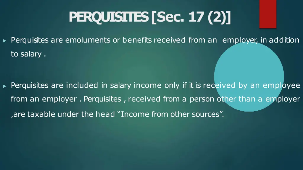 perquisites sec 17 2